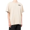 Off-White Herr SS22 T-shirt med logotryck, korta ärmar, lös passform, ljusbrun