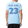 Off-White Herr SS22 T-shirt med logotryck, kortärmad, blå Short