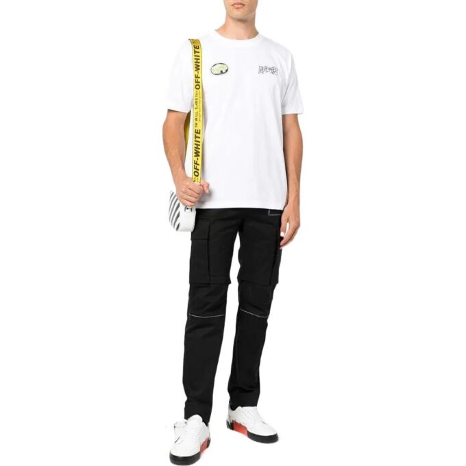 Off-White Herr SS22 T-shirt med logotryck, kortärmad, vit