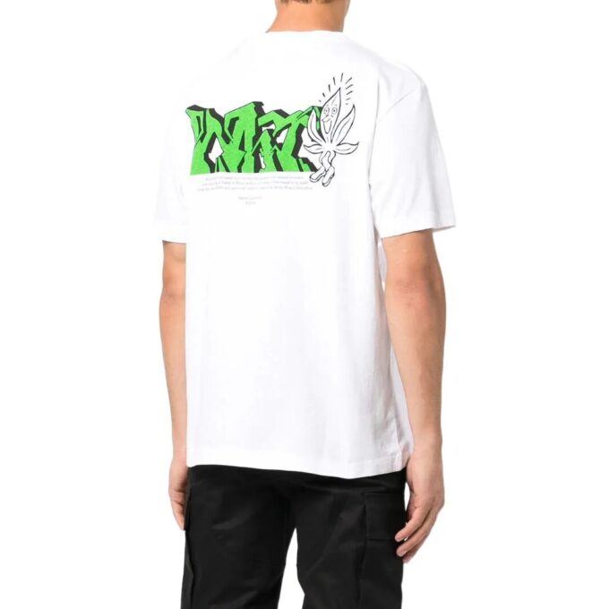 Off-White Herr SS22 T-shirt med logotryck, kortärmad, vit