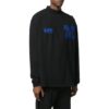 Off-White Herr SS22 T-shirt med logotryck, pilmotiv, halv hög hals och långa ärmar, svart