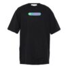 Off-White Herr SS22 T-shirt med logotryck, rund hals, korta ärmar och lös passform, svart