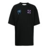 Off-White Herr SS22 T-shirt med logotryck, rund hals och korta Shorts, svart