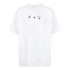 Off-White Herr SS22 T-shirt med tryck på bröstet, rund hals, kortärmad, vit T-shirt med shorts