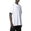 Off-White Herr SS22 T-shirt med tryck på bröstet, rund hals, kortärmad, vit T-shirt med shorts