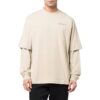 Off-White Herr SS22 T-shirt med tryck på ryggen, långa ärmar och lös passform