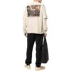 Off-White Herr SS22 T-shirt med tryck på ryggen, långa ärmar och lös passform