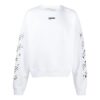 Off-White Herr SS22 Tryck med bakåtriktad pil Rund hals Långärmad Löst sittande Vit
