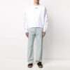 Off-White Herr SS22 Tryck med bakåtriktad pil Rund hals Långärmad Löst sittande Vit
