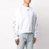 Off-White Herr SS22 Tryck med bakåtriktad pil Rund hals Långärmad Löst sittande Vit