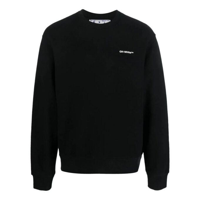 Off-White Herr SS22 Tryckt logotyp på ryggen Rund hals Långärmad Svart