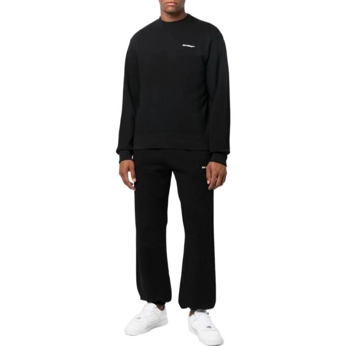 Off-White Herr SS22 Tryckt logotyp på ryggen Rund hals Långärmad Svart