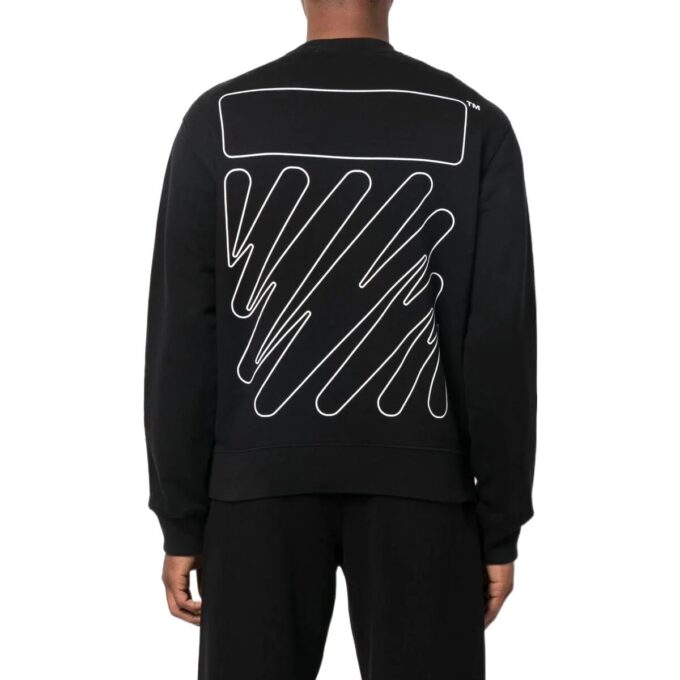 Off-White Herr SS22 Tryckt logotyp på ryggen Rund hals Långärmad Svart