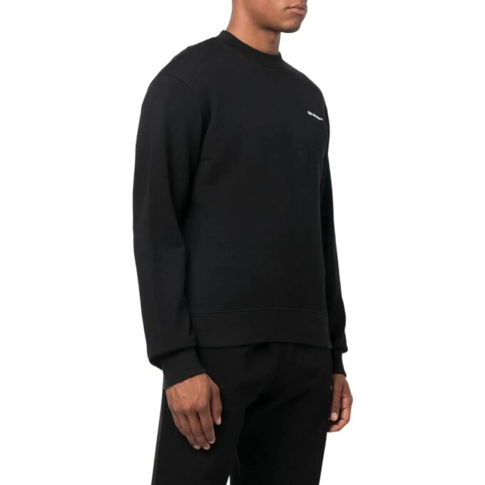 Off-White Herr SS22 Tryckt logotyp på ryggen Rund hals Långärmad Svart