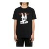 Off-White Herr-T-shirt i bomull med alfabettryck och pil på ryggen, kortärmad, svart
