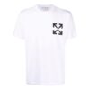 Off-White Herr-T-shirt i bomull med pilmönster och korta ärmar, vit