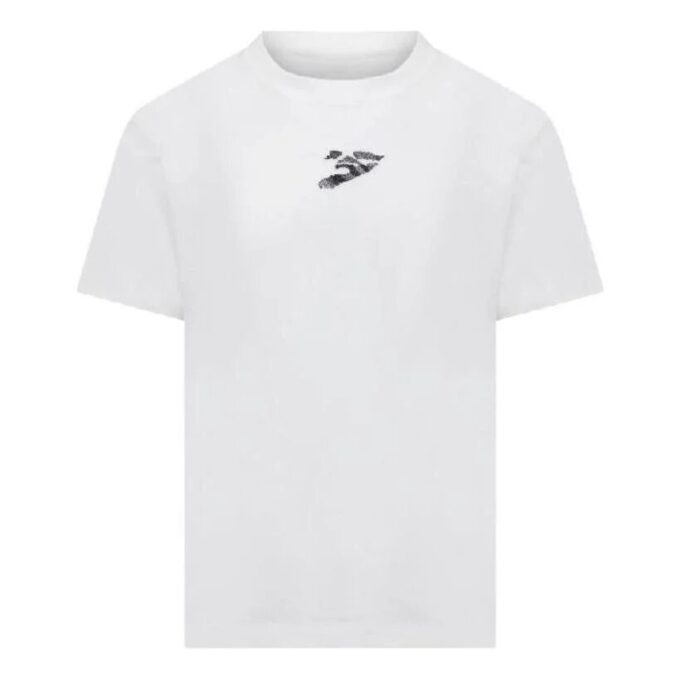 Off-White Herr-T-shirt i bomull med tryck, kortärmad, vit