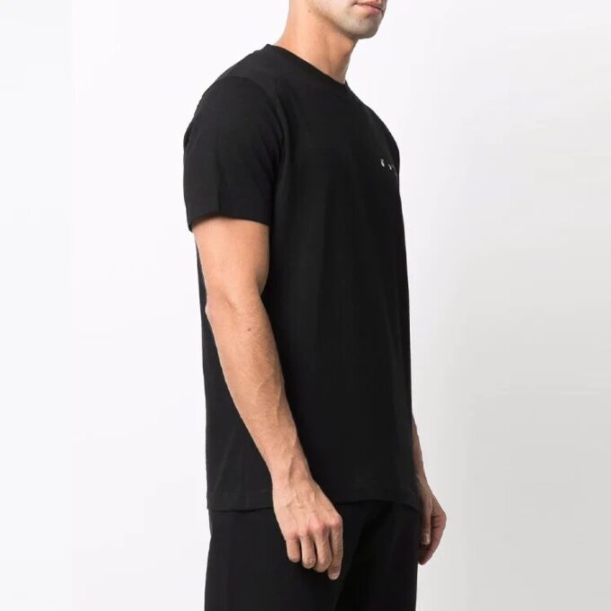 Off-White Herr T-shirt i enfärgat Caravaggio Arrow med korta ärmar, svart