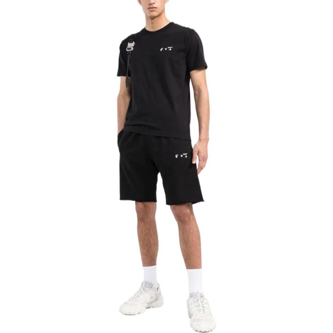 Off-White Herr T-shirt i enfärgat svart med rund hals och korta ärmar