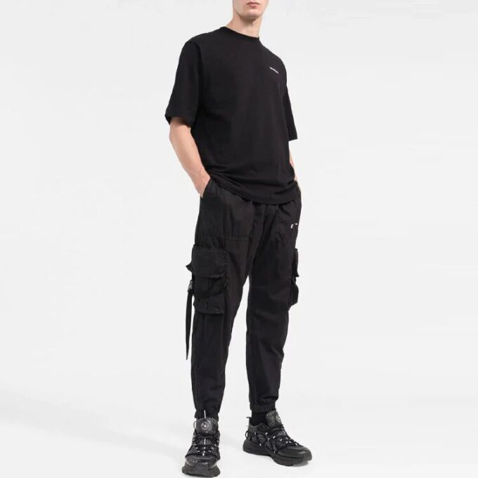 Off-White Herr T-shirt med alfabettryck, casual, rak passform, korta ärmar, vit