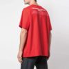 Off-White Herr-T-shirt med Bernini-logotyp, korta ärmar och lös passform, röd