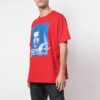 Off-White Herr-T-shirt med Bernini-logotyp, korta ärmar och lös passform, röd