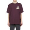 Off-White Herr-T-shirt med bronserad pil, gummiband och lapp, kortärmad, lila T-shirt
