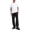 Off-White Herr-T-shirt med bröstremsa, ficka, rund hals och korta ärmar