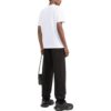 Off-White Herr-T-shirt med bröstremsa, ficka, rund hals och korta ärmar