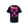 Off-White Herr-T-shirt med graffiti- och Arrows-mönster, korta ärmar och lös passform, svart