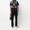Off-White Herr-T-shirt med kedje- och pil-logotyp, kortärmad, casual-modell, svart