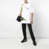 Off-White Herr-T-shirt med kort ärm i vitt med tryck i gult guld i Golden Ratio