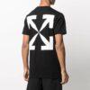 Off-White Herr-T-shirt med kort ärm och Mona Lisa-porträtt, vanlig version, svart
