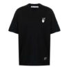 Off-White Herr-T-shirt med kort ärm, svart, med tryck av pilmönster