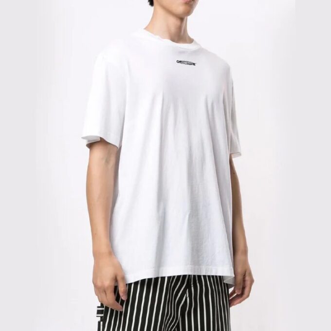 Off-White Herr-T-shirt med logotryck i vitt