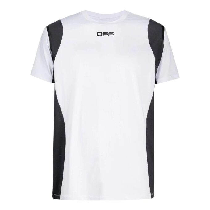Off-White Herr-T-shirt med logotryck, kortärmad, vit Short