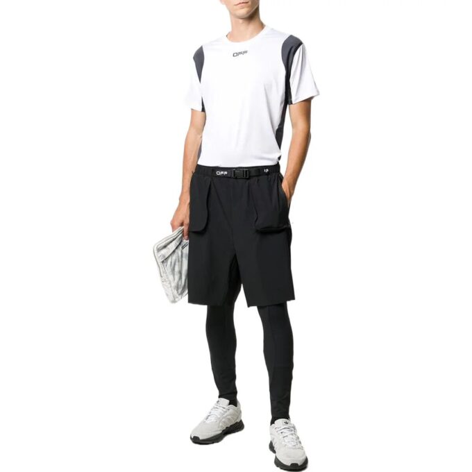 Off-White Herr-T-shirt med logotryck, kortärmad, vit Short