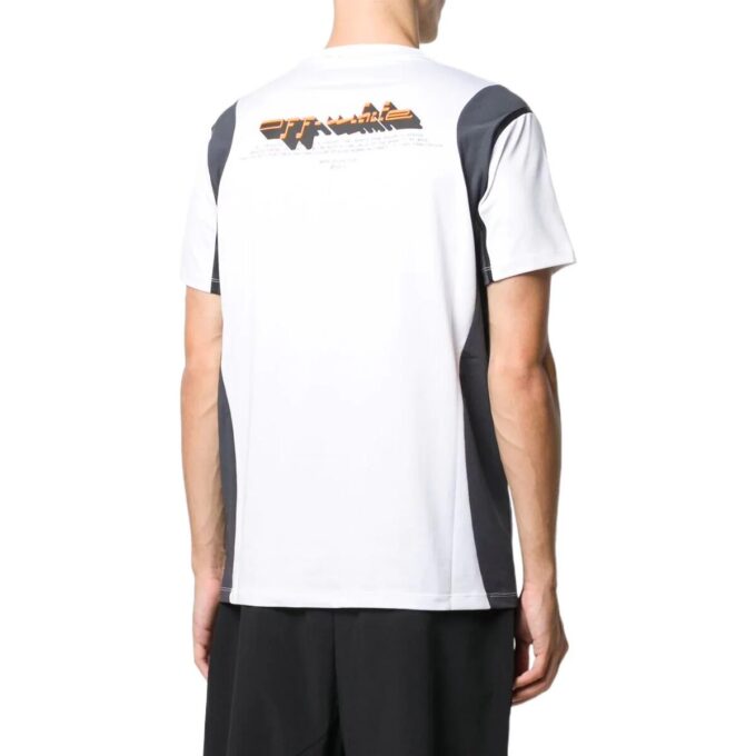 Off-White Herr-T-shirt med logotryck, kortärmad, vit Short