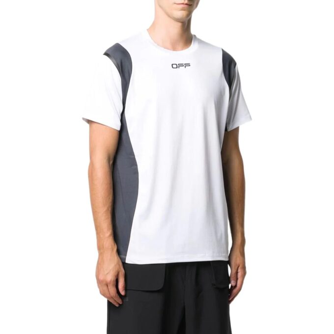 Off-White Herr-T-shirt med logotryck, kortärmad, vit Short