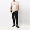 Off-White Herr-T-shirt med logotryck, rund hals och korta ärmar, ljusbrun