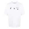 Off-White Herr-T-shirt med logotryck, rund hals och korta Shorts