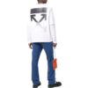 Off-White Herr T-shirt med logotryck, rund hals och långa ärmar, vit