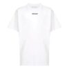 Off-White Herr-T-shirt med logotyp, graffiti, rund hals, korta ärmar och lös passform, vit T-shirt