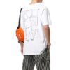 Off-White Herr-T-shirt med logotyp, graffiti, rund hals, korta ärmar och lös passform, vit T-shirt