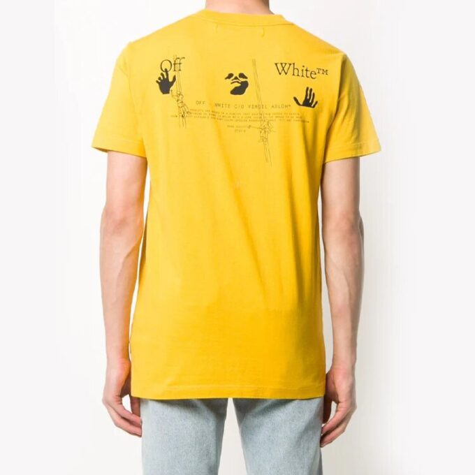 Off-White Herr-T-shirt med logotyp, gul