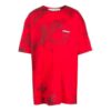Off-White Herr-T-shirt med logotyp i rött tie-dye