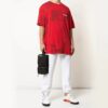 Off-White Herr-T-shirt med logotyp i rött tie-dye