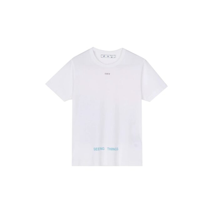 Off-White Herr-T-shirt med Marilyn Monroe-tryck, korta ärmar, vit