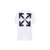 Off-White Herr-T-shirt med Mona Lisa-pil-tryck, rund hals, kort ärm, vit