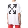 Off-White Herr-T-shirt med Mona Lisa-pil-tryck, rund hals, kort ärm, vit